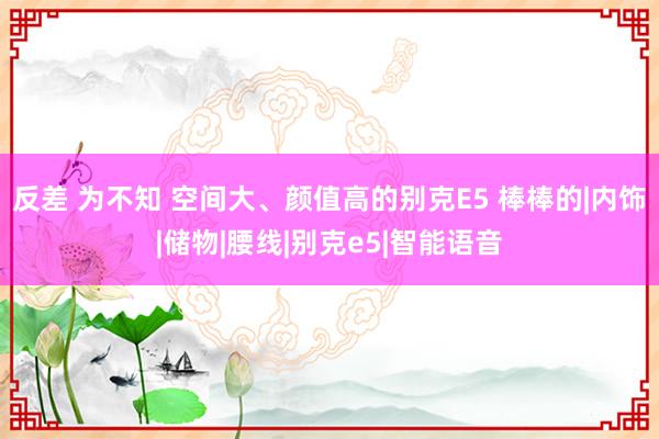 反差 为不知 空间大、颜值高的别克E5 棒棒的|内饰|储物|腰线|别克e5|智能语音