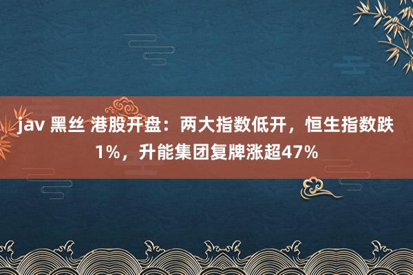 jav 黑丝 港股开盘：两大指数低开，恒生指数跌1%，升能集团复牌涨超47%