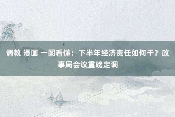 调教 漫画 一图看懂：下半年经济责任如何干？政事局会议重磅定调