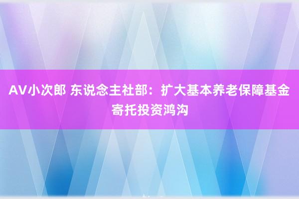 AV小次郎 东说念主社部：扩大基本养老保障基金寄托投资鸿沟