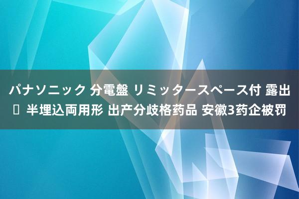 パナソニック 分電盤 リミッタースペース付 露出・半埋込両用形 出产分歧格药品 安徽3药企被罚