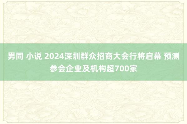 男同 小说 2024深圳群众招商大会行将启幕 预测参会企业及机构超700家