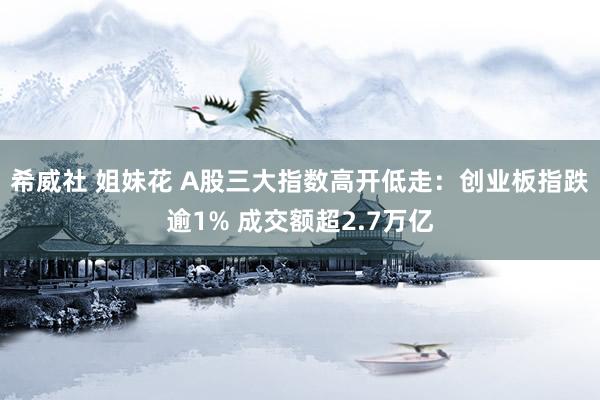 希威社 姐妹花 A股三大指数高开低走：创业板指跌逾1% 成交额超2.7万亿