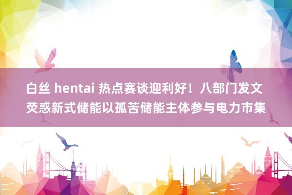 白丝 hentai 热点赛谈迎利好！八部门发文 荧惑新式储能以孤苦储能主体参与电力市集